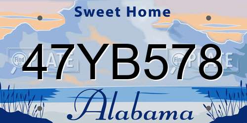 47YB578 Alabama License Plate