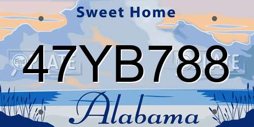 47YB788 Alabama License Plate
