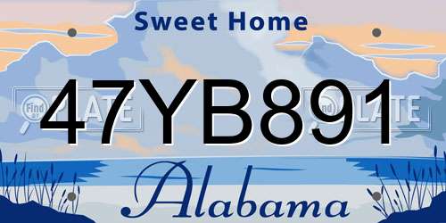 47YB891 Alabama License Plate