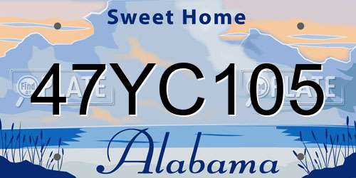 47YC105 Alabama License Plate