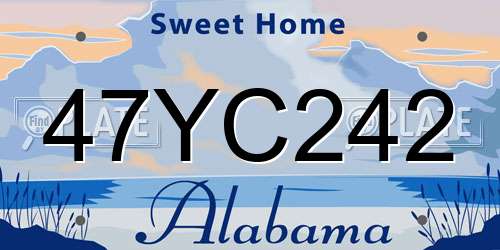 47YC242 Alabama License Plate