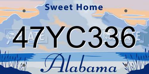 47YC336 Alabama License Plate