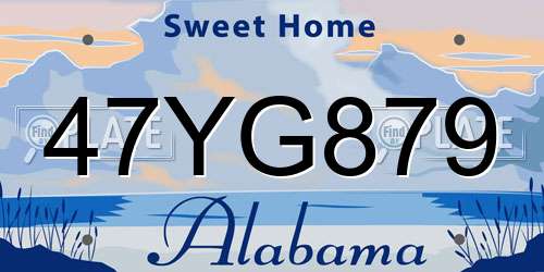 47YG879 Alabama License Plate