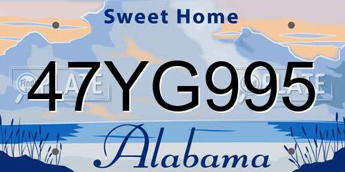 47YG995 Alabama License Plate