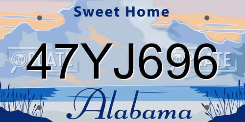 47YJ696 Alabama License Plate