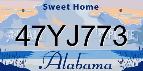 47YJ773 Alabama License Plate