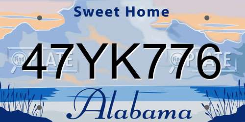 47YK776 Alabama License Plate