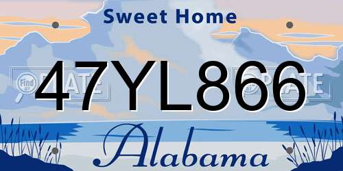 47YL866 Alabama License Plate