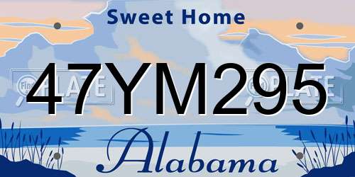 47YM295 Alabama License Plate