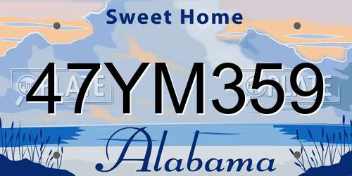 47YM359 Alabama License Plate