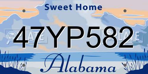 47YP582 Alabama License Plate
