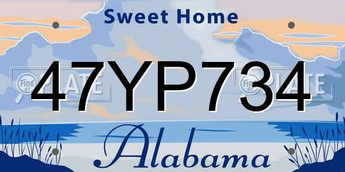47YP734 Alabama License Plate