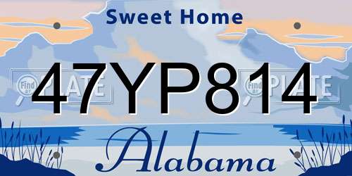 47YP814 Alabama License Plate