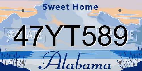 47YT589 Alabama License Plate
