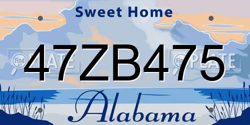 47ZB475 Alabama License Plate