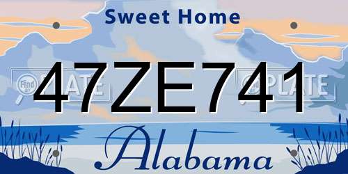 47ZE741 Alabama License Plate