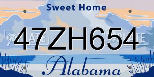 47ZH654 Alabama License Plate