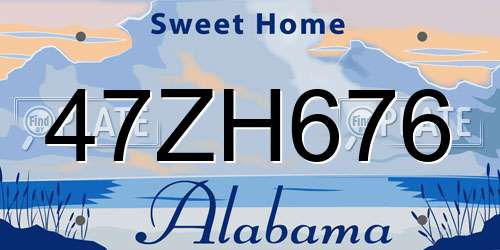 47ZH676 Alabama License Plate