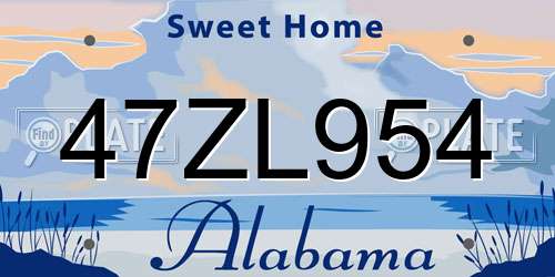 47ZL954 Alabama License Plate
