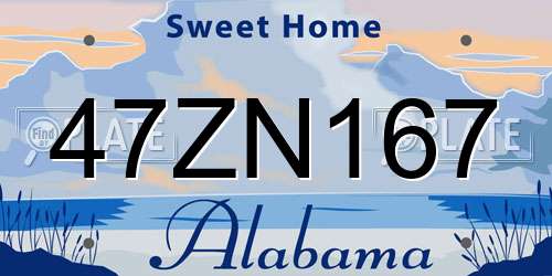 47ZN167 Alabama License Plate