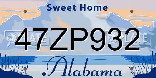 47ZP932 Alabama License Plate