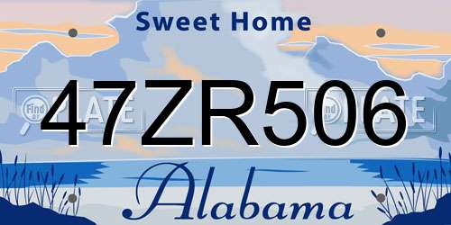 47ZR506 Alabama License Plate