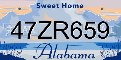 47ZR659 Alabama License Plate