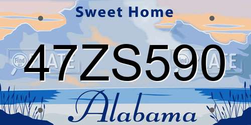47ZS590 Alabama License Plate