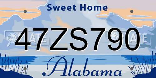 47ZS790 Alabama License Plate