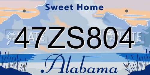 47ZS804 Alabama License Plate