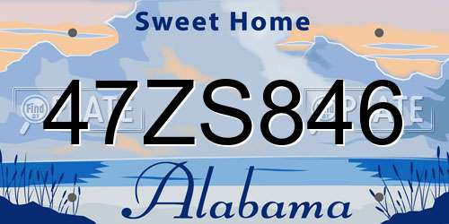 47ZS846 Alabama License Plate