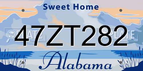 47ZT282 Alabama License Plate