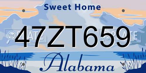 47ZT659 Alabama License Plate