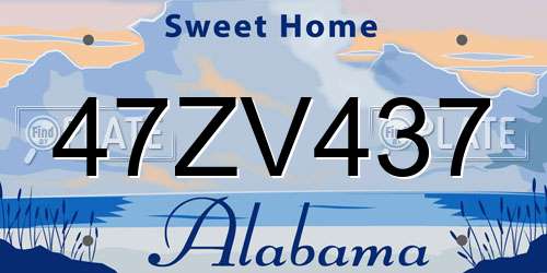 47ZV437 Alabama License Plate