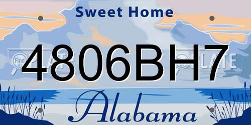 4806BH7 Alabama License Plate