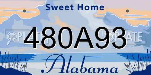 480A93 Alabama License Plate