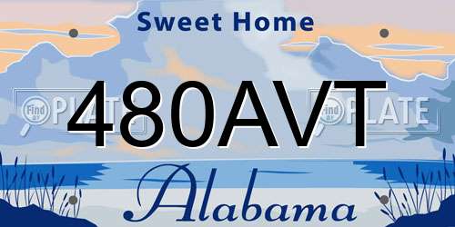 480AVT Alabama License Plate