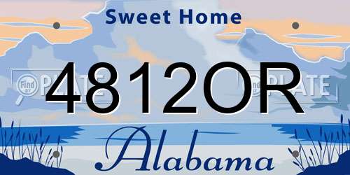 4812OR Alabama License Plate