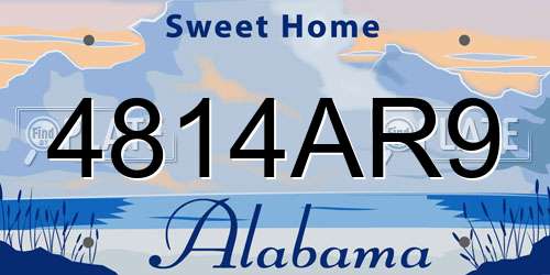 4814AR9 Alabama License Plate