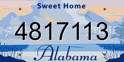 4817113 Alabama License Plate