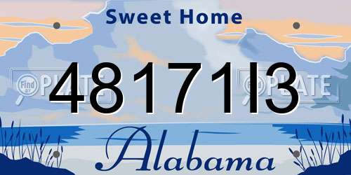 48171I3 Alabama License Plate