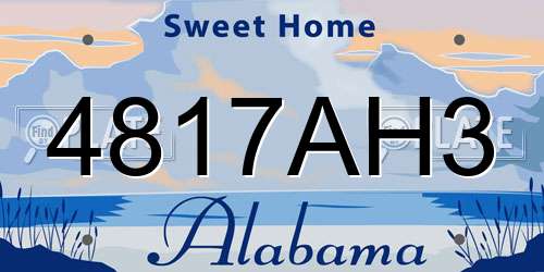 4817AH3 Alabama License Plate