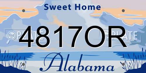 4817OR Alabama License Plate