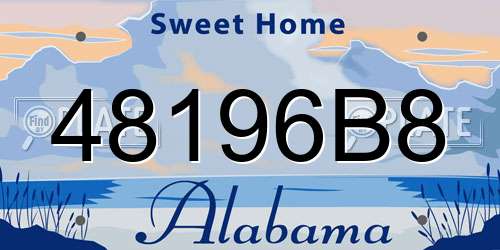 48196B8 Alabama License Plate