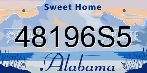 48196S5 Alabama License Plate