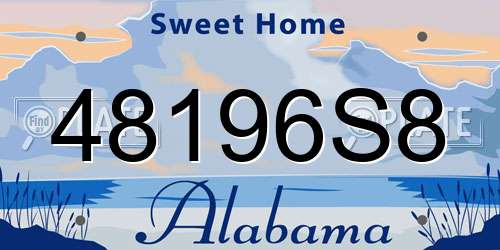 48196S8 Alabama License Plate