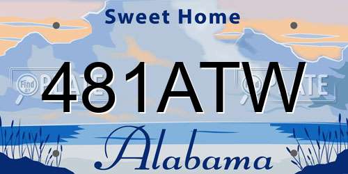 481ATW Alabama License Plate