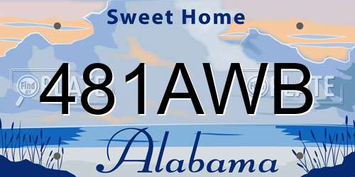 481AWB Alabama License Plate