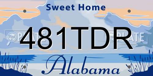 481TDR Alabama License Plate