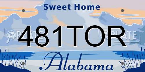 481TOR Alabama License Plate